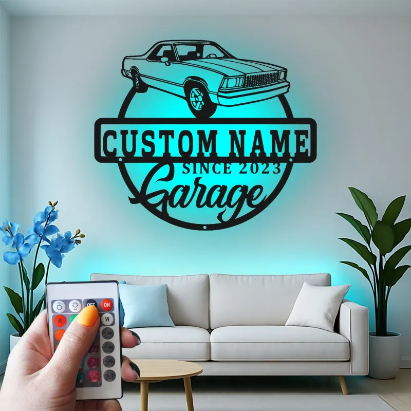 Insegna in metallo LED personalizzata per auto classiche regalo per appassionati di auto decorazione per garage 5
