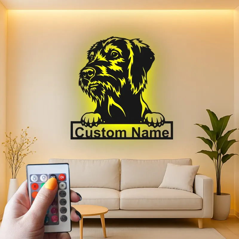 Cartel de metal LED personalizado para perros, regalo para dueños de mascotas, decoración para la sala de estar para amantes de los perros 2