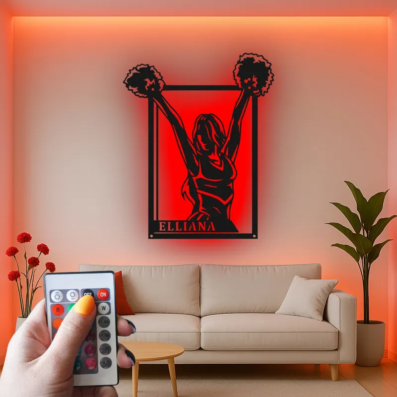 Cartel de metal LED personalizado para animadoras, regalo de animación para su habitación de adolescente o decoración de sala de animación