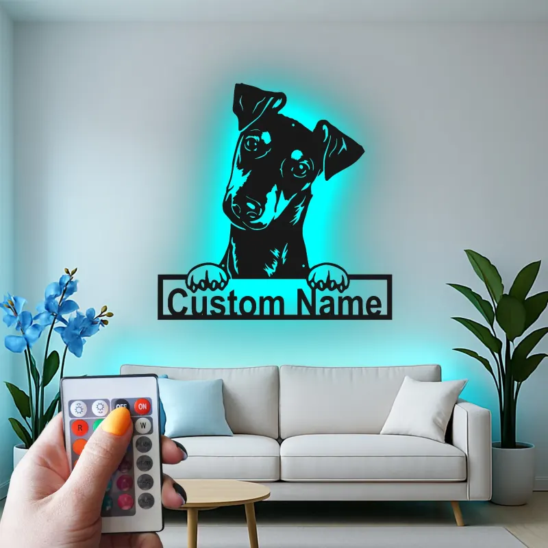 Cartel de metal LED personalizado para perros, regalo para amantes de mascotas, decoración para salones de padres de perros