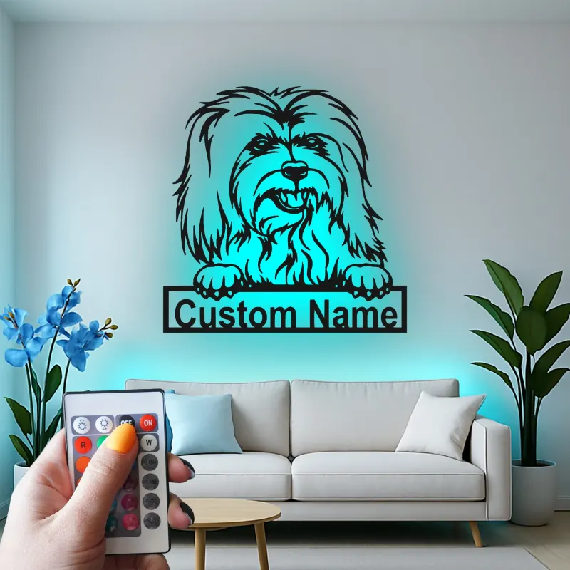 Cartel de metal LED personalizado de Shih Tzu para regalo de amante de perros, decoración de mascotas en el salón 1