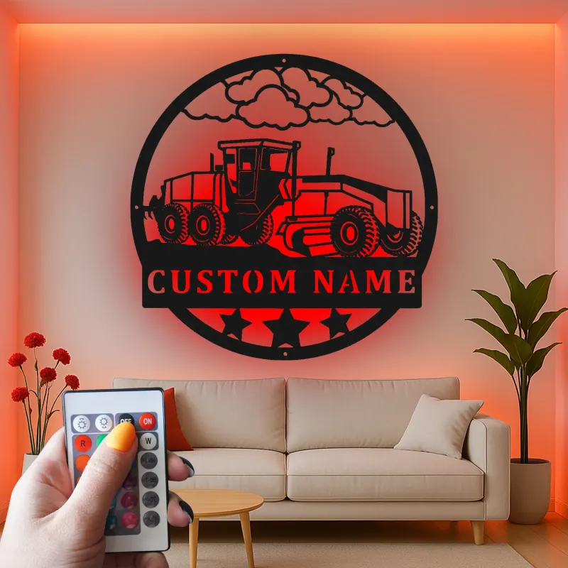 Cartel de metal LED de tractor personalizado Regalo para agricultores Decoración de granja para entusiastas de tractores