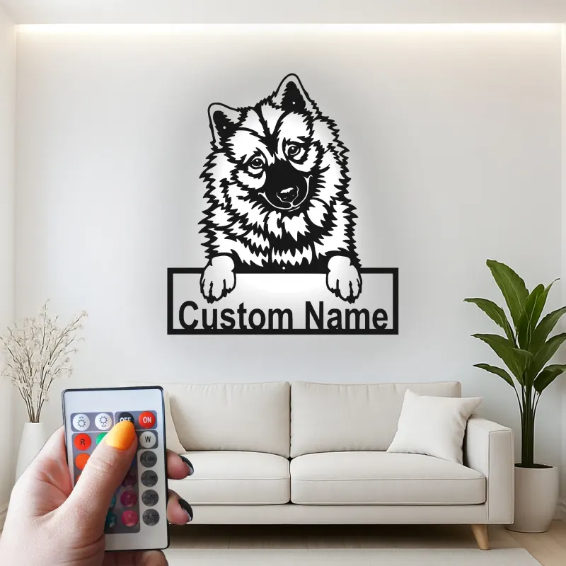 Cartel de metal LED personalizado de Pastor Alemán, regalo para amantes de los perros, decoración para la sala de estar