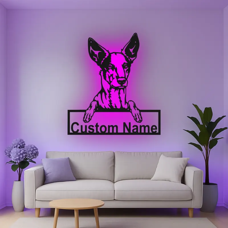 Custom German Shepherd Led Light Metal Wall Art Personalized Dog Lover Gift Living Room Pet Decor 5