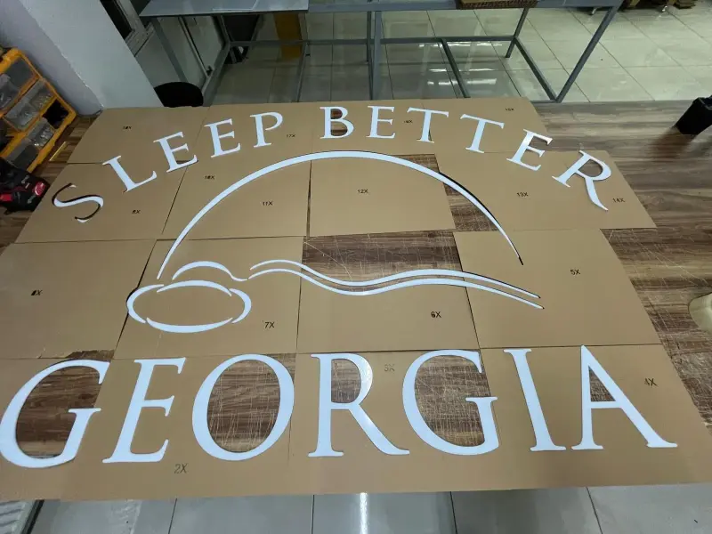 3D Acryl Firmenlogo-Schild | Individuelle Empfangs- & Büro-Wandkunst | Premium Laser-cut Salon- & Klinikbranding