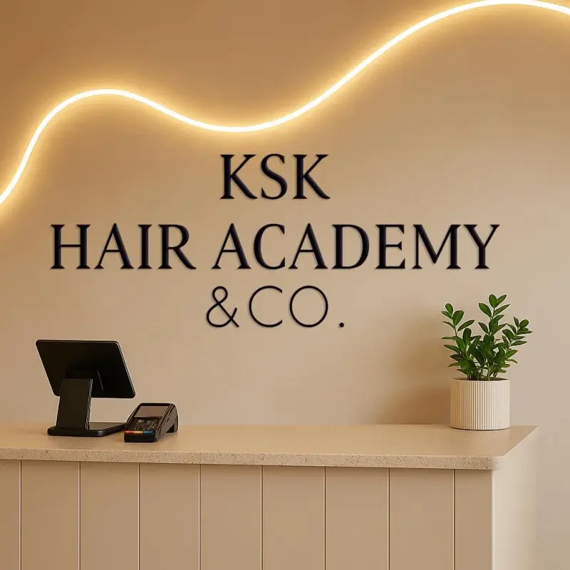 Cartel de logo de negocio 3D personalizado | Corte láser en acrílico y metal | Arte mural premium para recepción de salones y oficinas