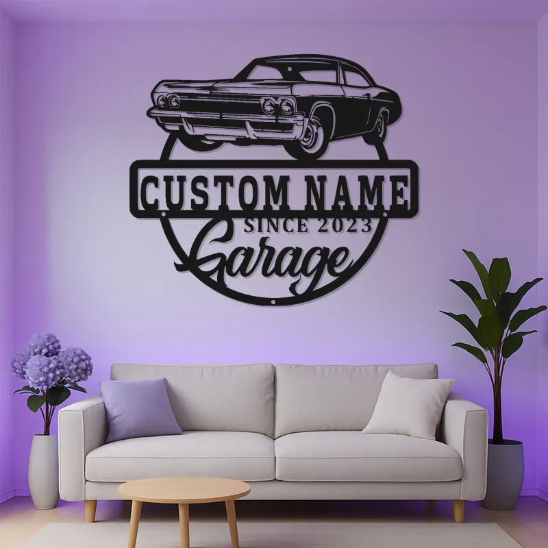 Personalisierte LED-Schild für klassische Autos | Individuelle Metall-Wandkunst für die Garage | Vintage Auto-Dekor Geschenk