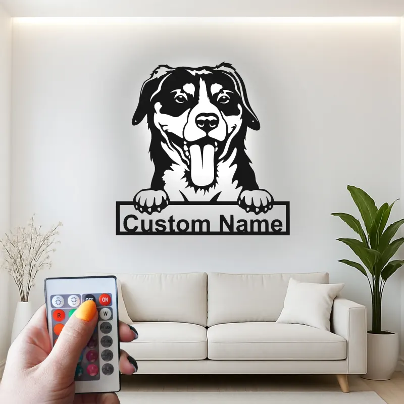 Cartel de metal LED personalizado para perros, regalo para amantes de mascotas, decoración de salón para mamás de perros