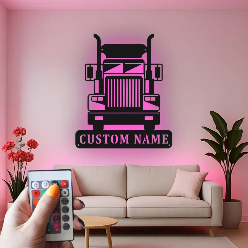 Insegna in metallo LED personalizzata per camion semi, regalo per camionisti, decorazione per garage o man cave 16