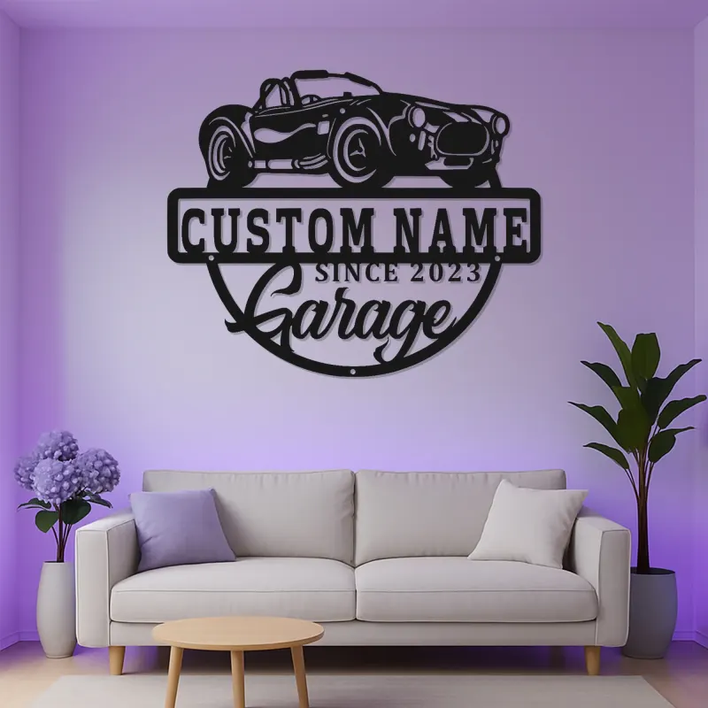 Individuelles LED-Schild für klassische Autos | Personalisierte Metall-Garagenkunst | Vintage-Dekor für Männerhöhlen | Geschenk für Auto-Enthusiasten
