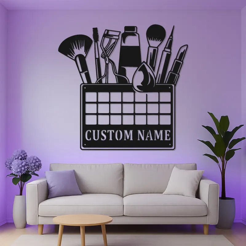 Personalisierte Makeup Artist LED-Schild | Individuelle Metall-Wandkunst für Salon-Dekoration | Beauty-Studio Namensschild | MUA Vanity Licht