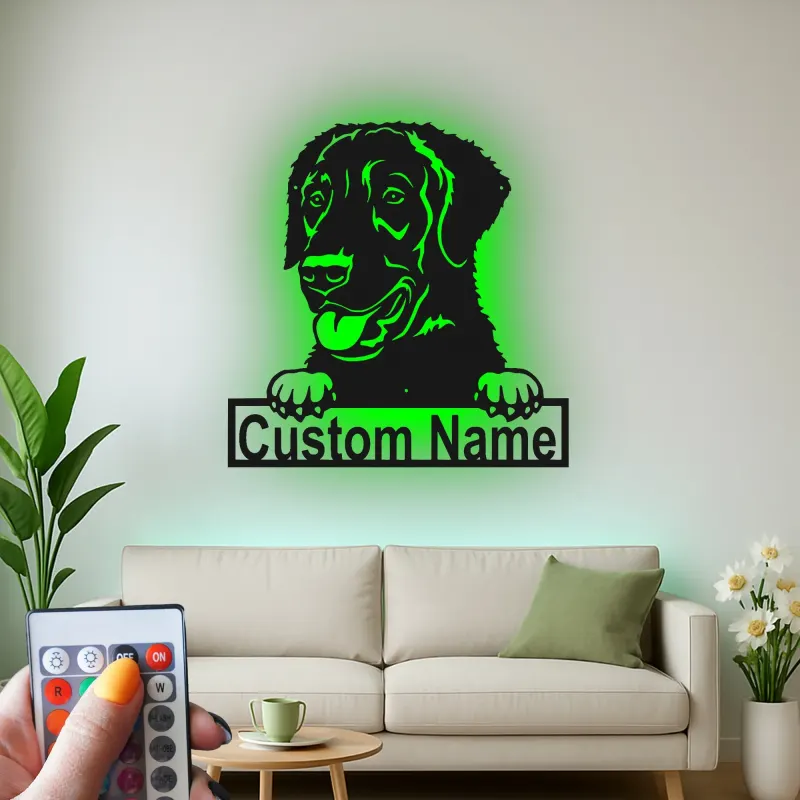 Décoration murale en métal LED personnalisée Labrador Retriever pour les amoureux des chiens 1