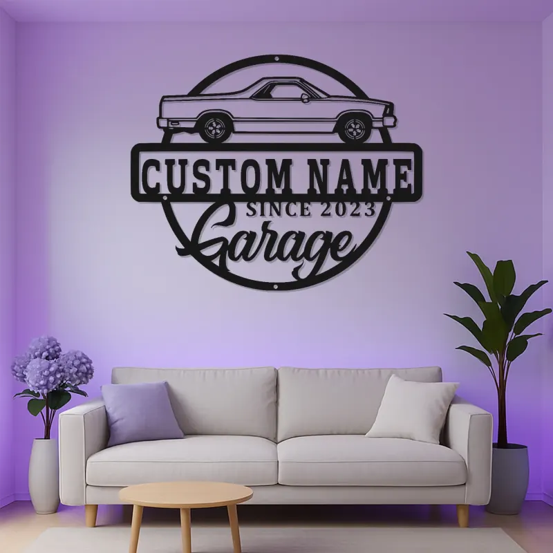 Insegna LED personalizzata per garage | Insegna in metallo personalizzata per auto | Decorazione officina automotive | Regalo per papà