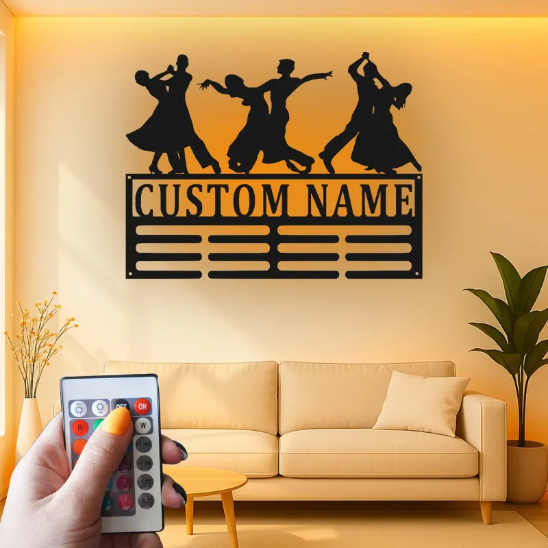 Personalisiertes LED-beleuchtetes Metallschild für Tänzer im Ballsaal – Geschenk für Tanzliebhaber, Dekoration für Studio oder Wohnzimmer