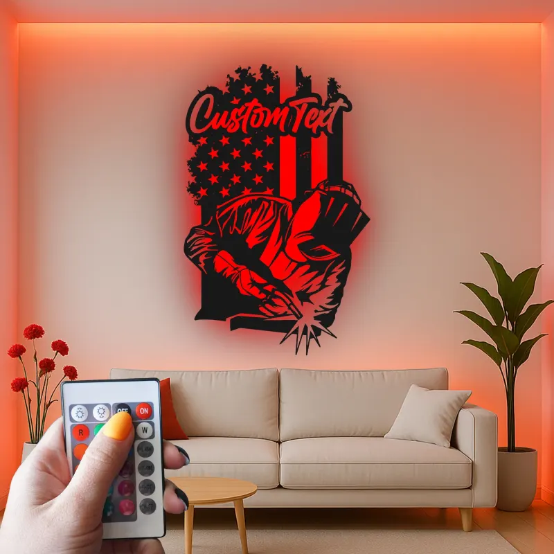 Cartel de metal LED personalizado para entusiastas de la soldadura, regalo para decoraciones de garaje o taller