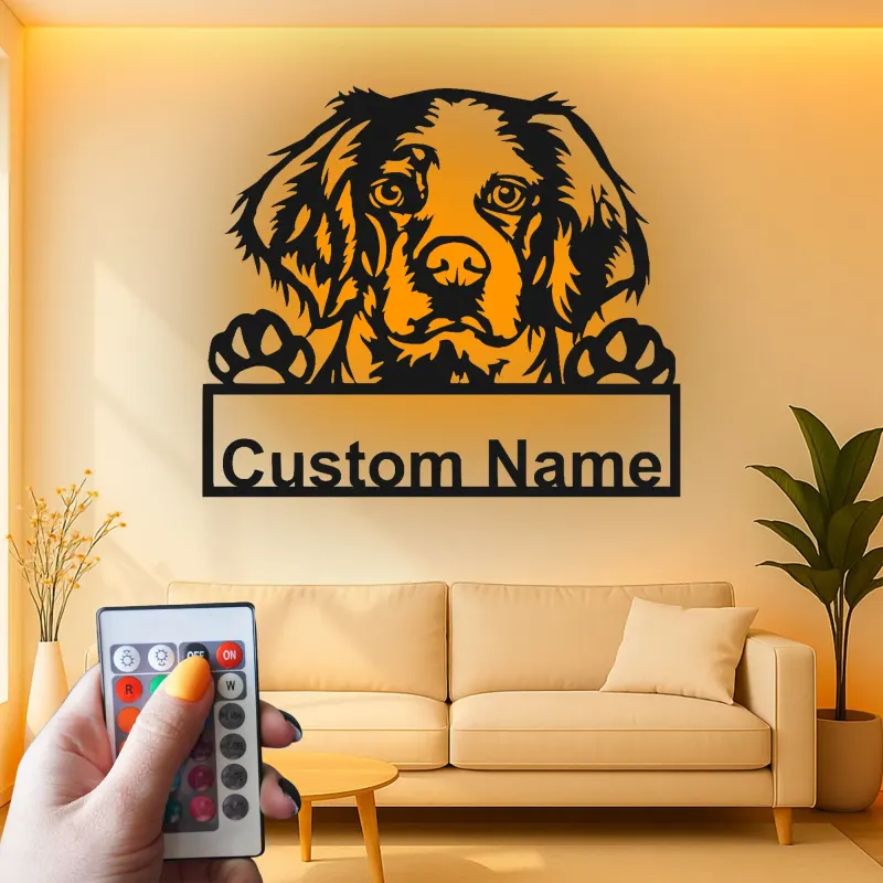 Custom Dog Led Light Metal Wall Art Personalized Pet Parent Gift Living Room Decor for Dog Lovers 3