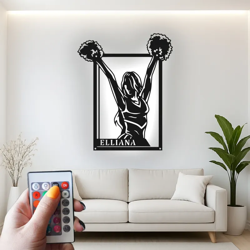 Cartel de metal LED personalizado para animadoras, regalo de animación para su habitación de adolescente o decoración de sala de animación
