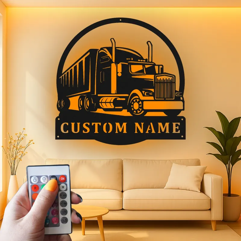 Insegna in metallo LED personalizzata per camion semi, regalo per camionisti, decorazione per garage o man cave 17