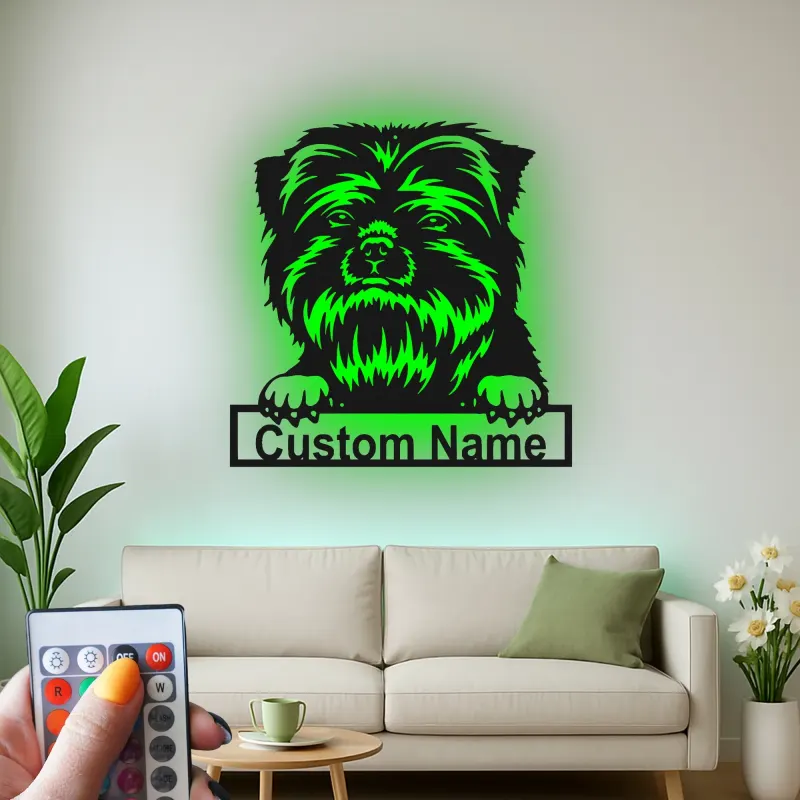 Cartel de metal LED personalizado de Shih Tzu, regalo para amantes de los perros, decoración para sala de estar