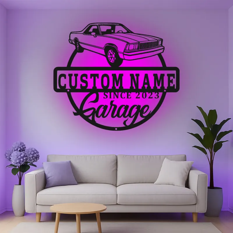 Insegna in metallo LED personalizzata per auto classiche regalo per appassionati di auto decorazione per garage 5