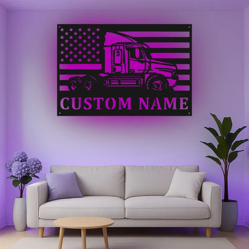 Insegna in metallo LED personalizzata per camion semi, regalo per camionisti, decorazione per garage o man cave 10