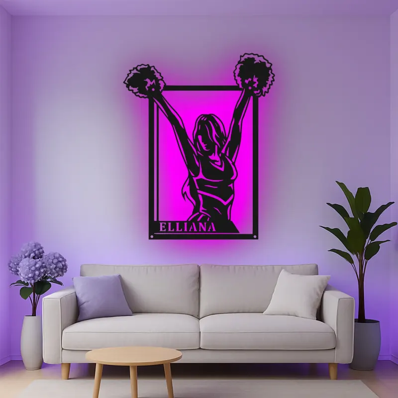 Cartel de metal LED personalizado para animadoras, regalo de animación para su habitación de adolescente o decoración de sala de animación