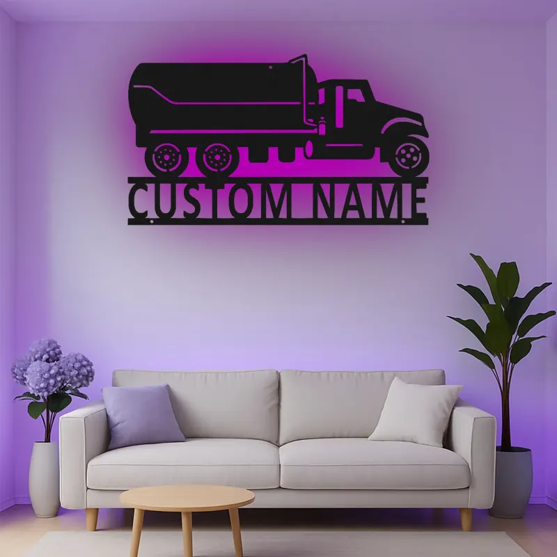 Personalisierte LED-Metall-Wandkunst mit Muldenkipper – Geschenk für Lkw-Fans, Garage oder Männerhöhle 10