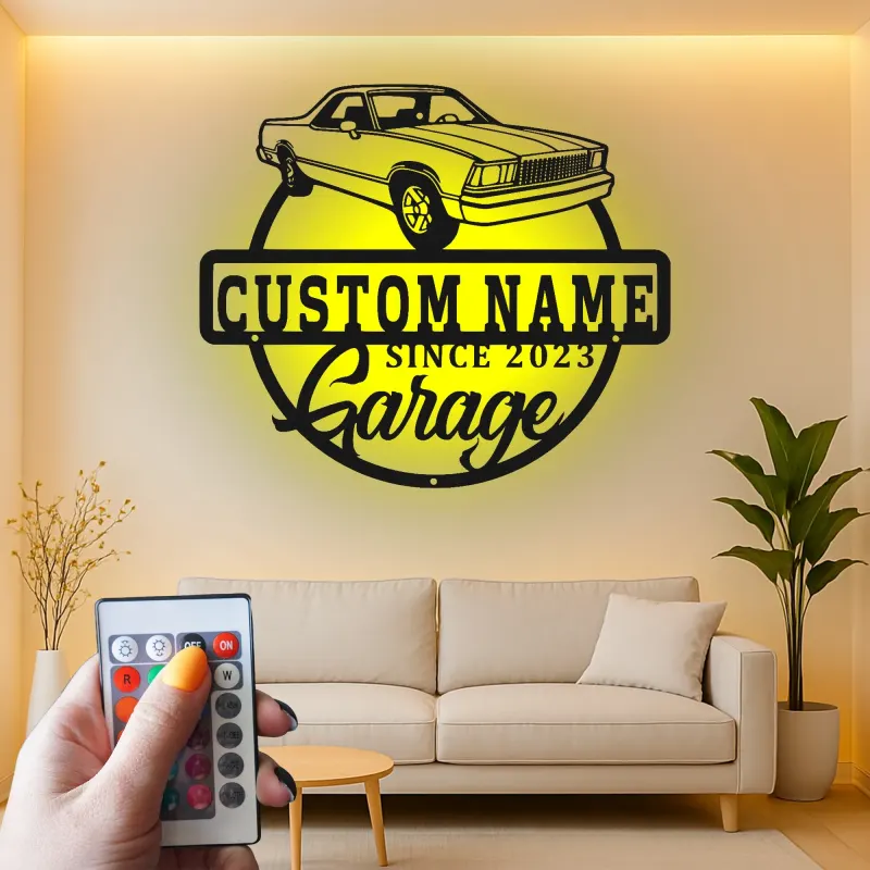 Insegna in metallo LED personalizzata per auto classiche regalo per appassionati di auto decorazione per garage 5