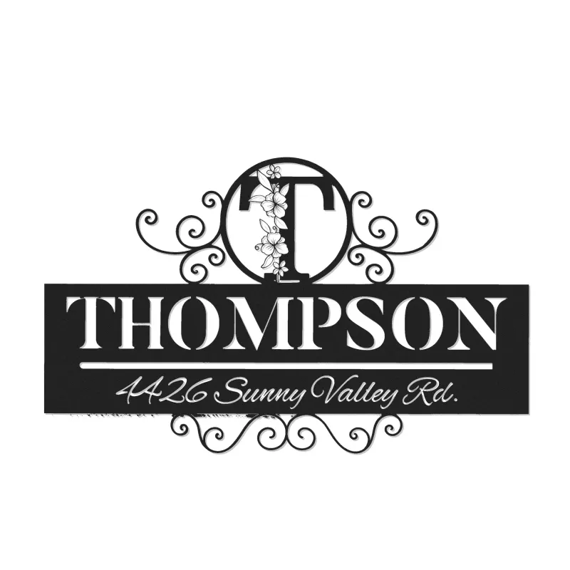 Custom Metal Monogram Letters family name Metal Address Sign House number Hanging Address Plaque Yard Sign Outdoor decor S8