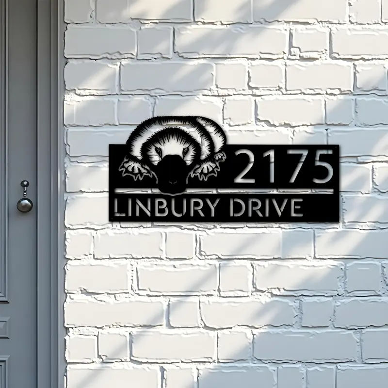 Custom Metal platypus Metal Address Sign, House number, Outdoor Number Signage, Yard Sign Address Plate