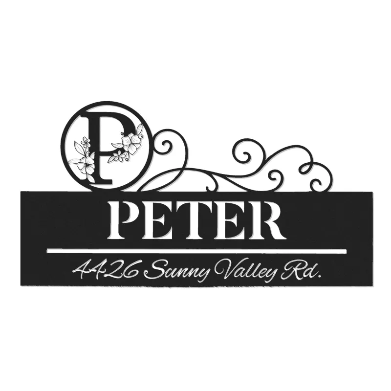 Custom Metal Monogram Letters family name Metal Address Sign House number Hanging Address Plaque Yard Sign Outdoor decor S12