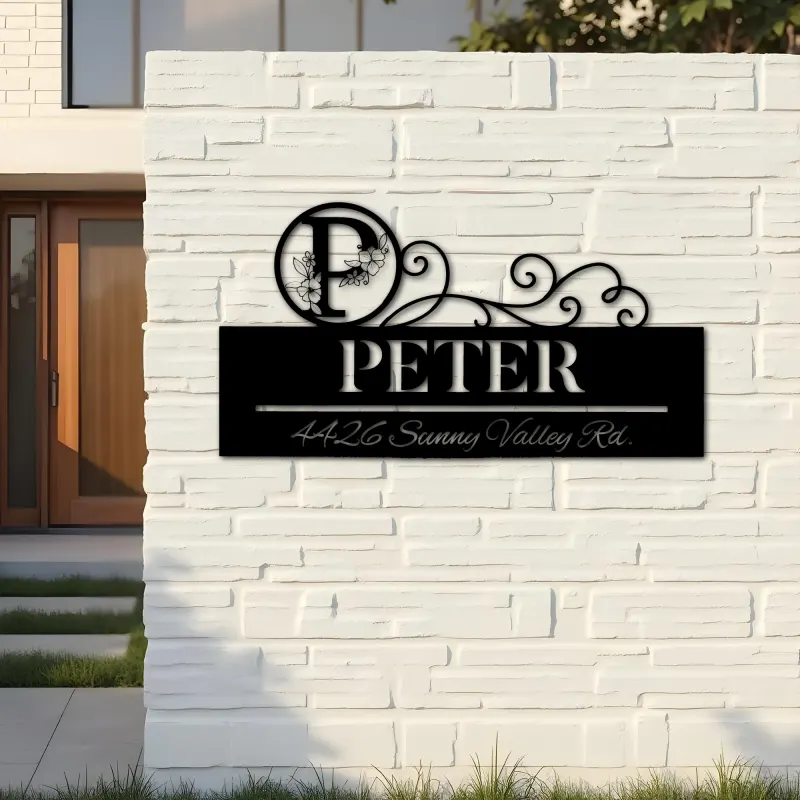 Custom Metal Monogram Letters family name Metal Address Sign House number Hanging Address Plaque Yard Sign Outdoor decor S12
