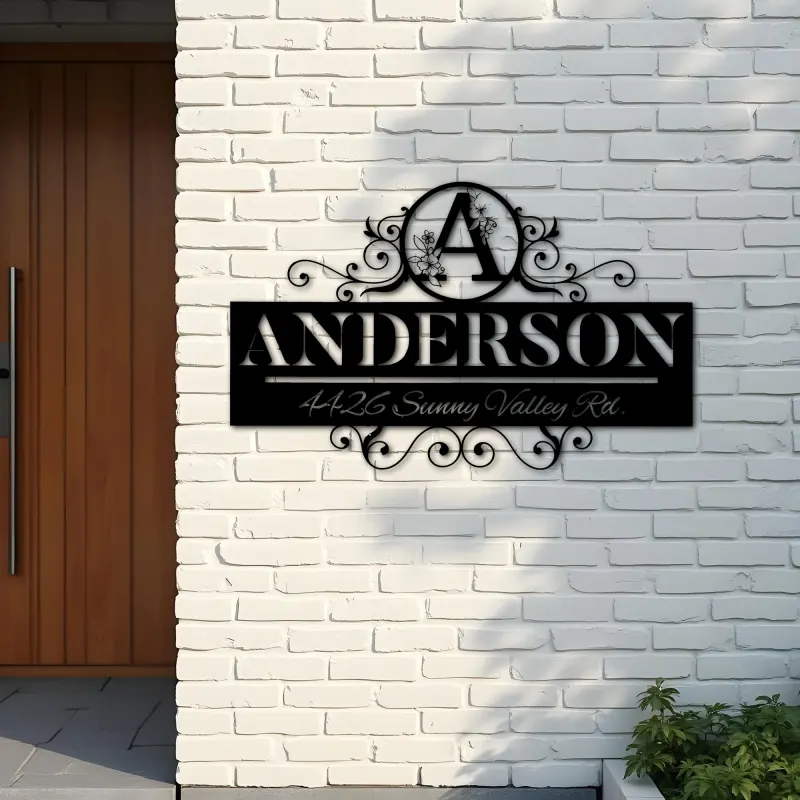 Custom Metal Monogram Letters family name Metal Address Sign House number Hanging Address Plaque Yard Sign Outdoor decor S6