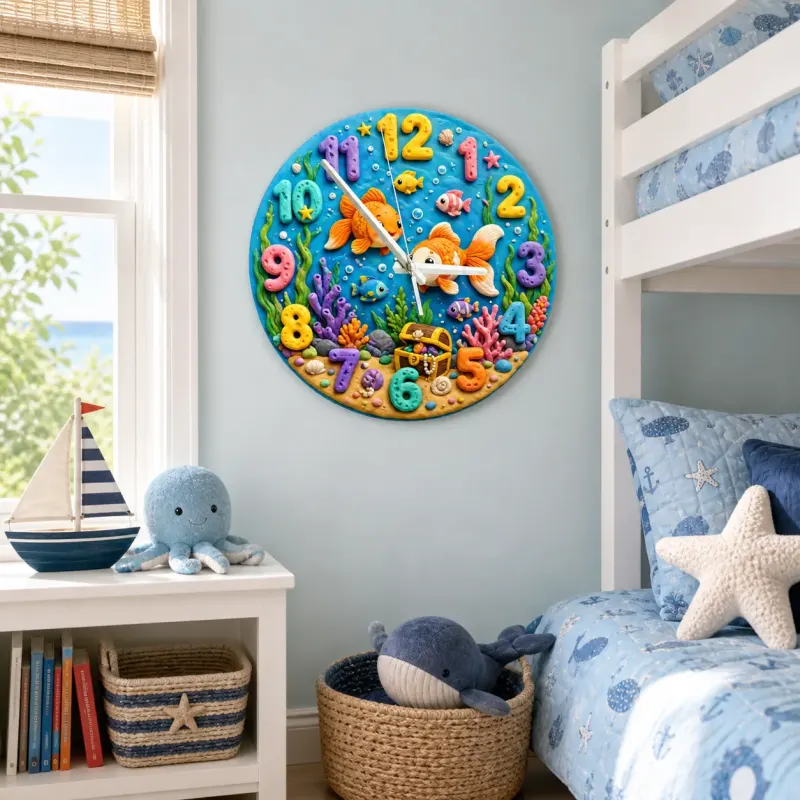 Under The Sea Ocean Kids Room Wall Clock
