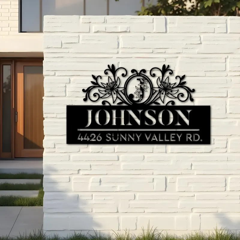 Custom Metal Monogram Letters family name Metal Address Sign House number Hanging Address Plaque Yard Sign Outdoor decor S26