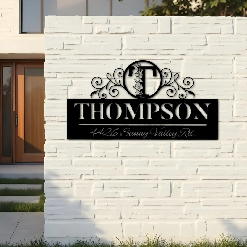 Custom Metal Monogram Letters family name Metal Address Sign House number Hanging Address Plaque Yard Sign Outdoor decor S9