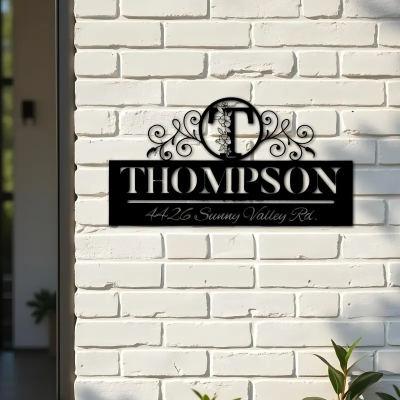 Custom Metal Monogram Letters family name Metal Address Sign House number Hanging Address Plaque Yard Sign Outdoor decor S9