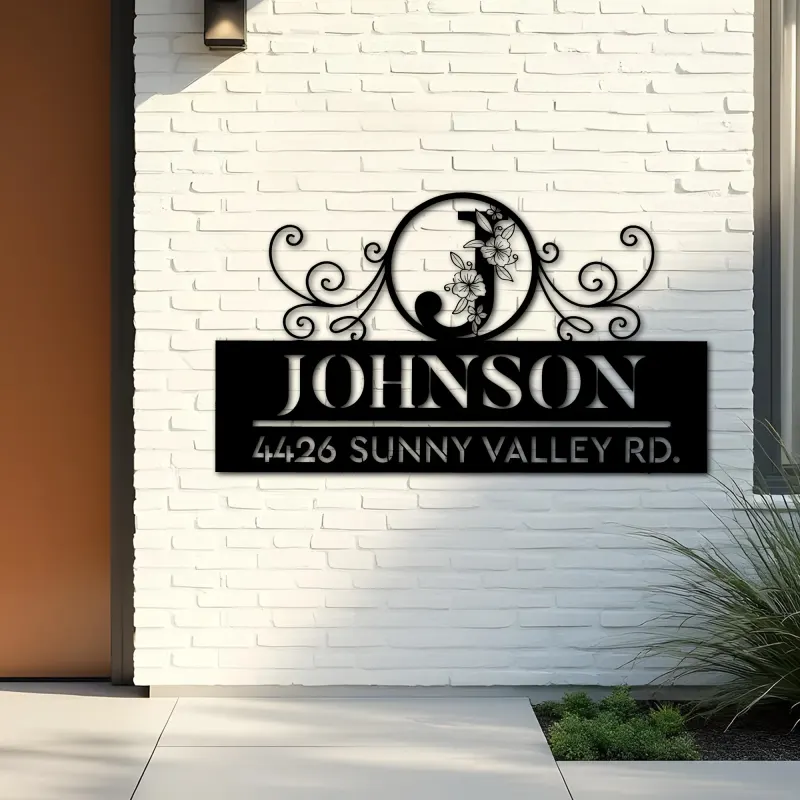 Custom Metal Monogram Letters family name Metal Address Sign House number Hanging Address Plaque Yard Sign Outdoor decor S46
