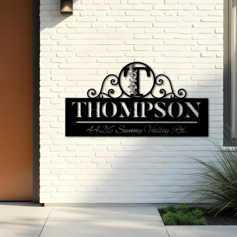 Custom Metal Monogram Letters family name Metal Address Sign House number Hanging Address Plaque Yard Sign Outdoor decor S1