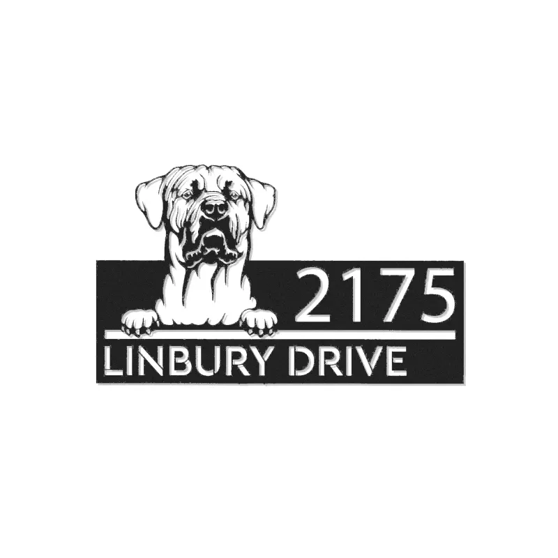 Custom Metal Tosa inu dog Puppy Metal Address Sign House number Hanging Address Plaque Yard Sign Outdoor decor