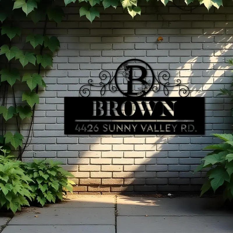 Custom Metal Monogram Letters family name Metal Address Sign House number Hanging Address Plaque Yard Sign Outdoor decor S44