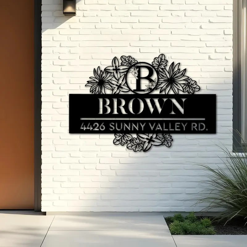 Custom Metal Monogram Letters family name Metal Address Sign House number Hanging Address Plaque Yard Sign Outdoor decor S24