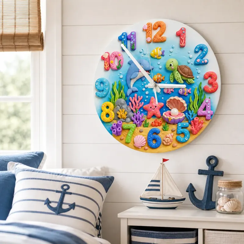 Under The Sea Marine Kids Room Wall Clock