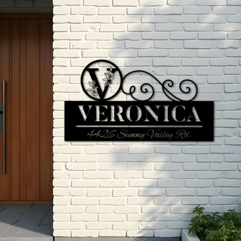 Custom Metal Monogram Letters family name Metal Address Sign House number Hanging Address Plaque Yard Sign Outdoor decor S16