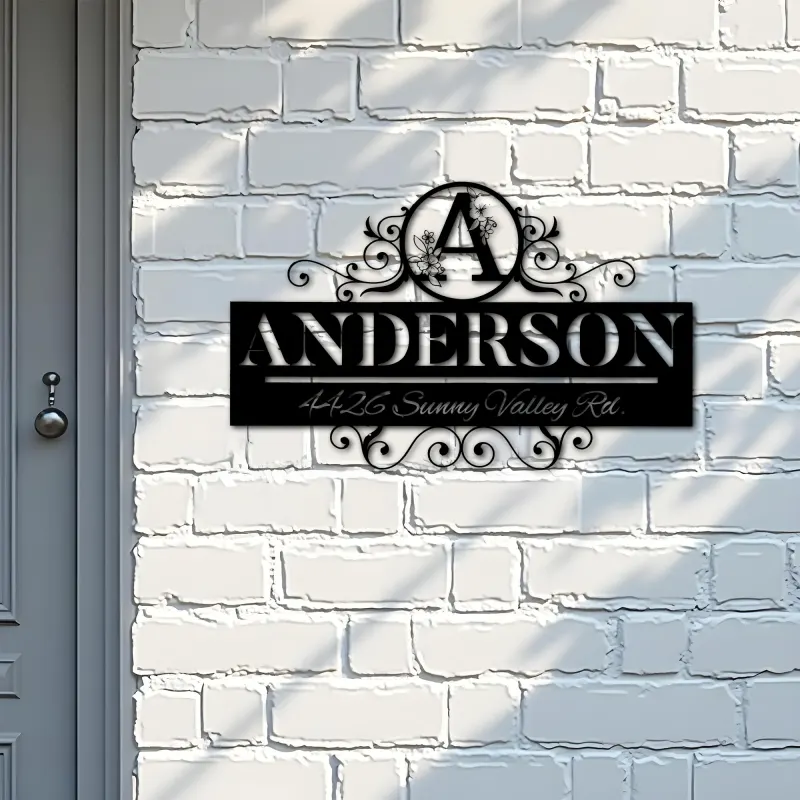 Custom Metal Monogram Letters family name Metal Address Sign House number Hanging Address Plaque Yard Sign Outdoor decor S6