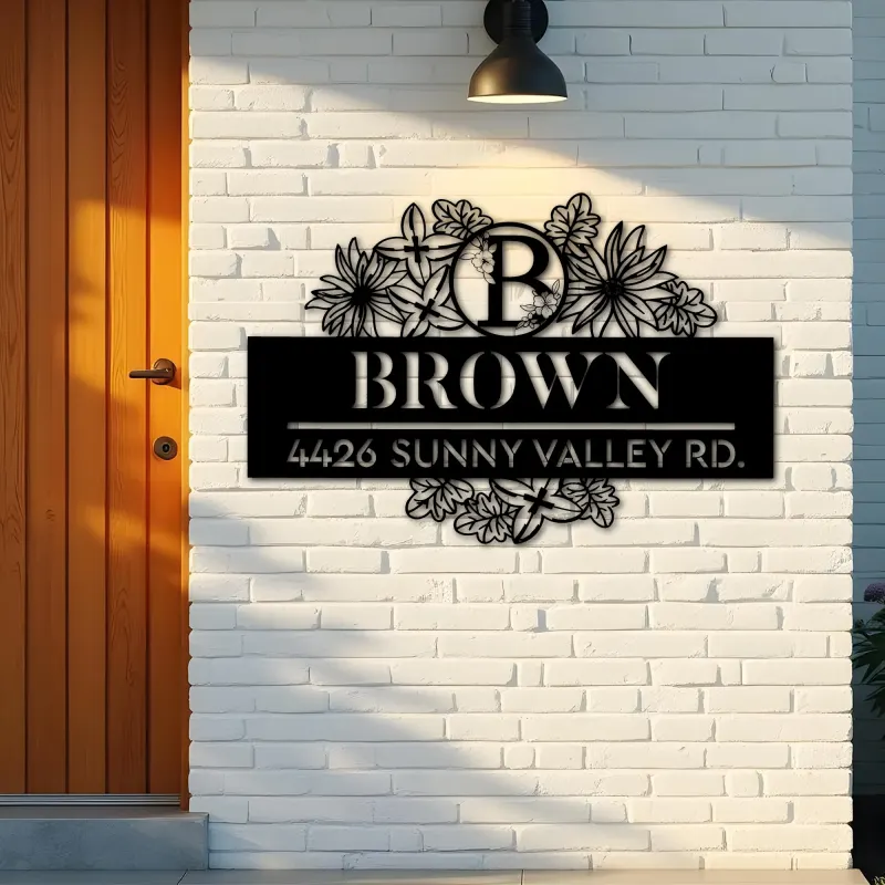 Custom Metal Monogram Letters family name Metal Address Sign House number Hanging Address Plaque Yard Sign Outdoor decor S24