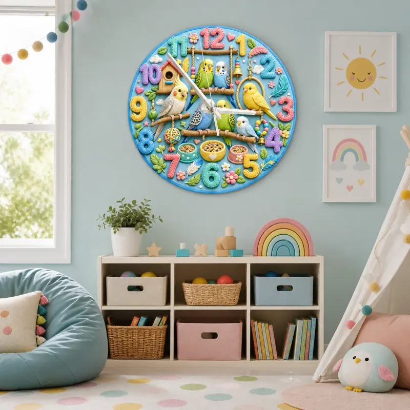 Colorful Birdhouse Nursery Room Decor