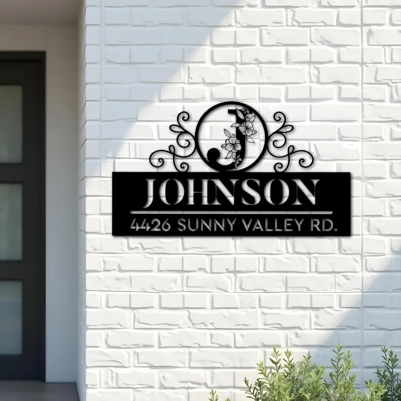 Custom Metal Monogram Letters family name Metal Address Sign House number Hanging Address Plaque Yard Sign Outdoor decor S47