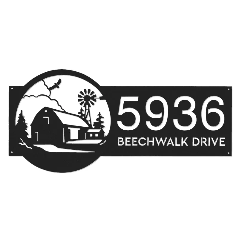Custom Metal Farmhouse ranch Metal Address Sign, House number, Outdoor Number Signage, Yard Sign Address Plate
