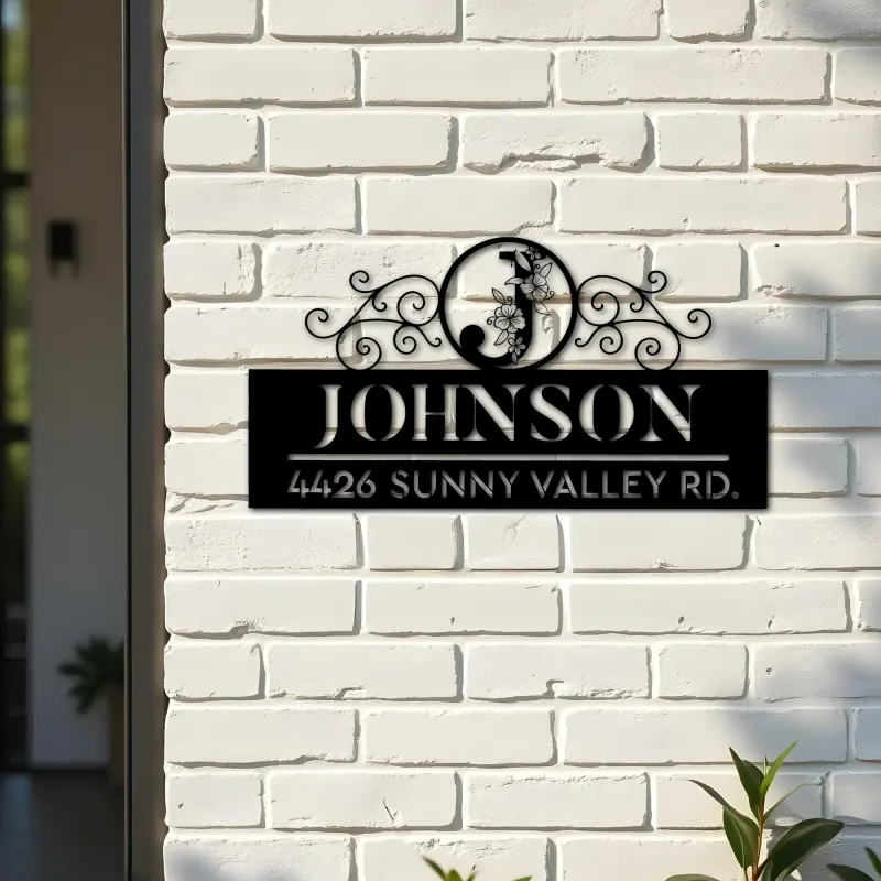 Custom Metal Monogram Letters family name Metal Address Sign House number Hanging Address Plaque Yard Sign Outdoor decor S45